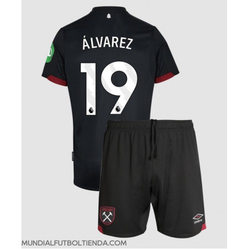 Camiseta West Ham United Edson Alvarez #19 Segunda Equipación Replica 2024-25 para niños mangas cortas (+ Pantalones cortos)